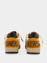Golden Goose White and Orange Ball Star Sneakers