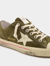 Golden Goose Olive Green V-Star 2 Suede Sneakers