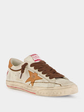 Golden Goose Beige and Brown Super-Star Leather Sneakers