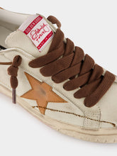 Golden Goose Beige and Brown Super-Star Leather Sneakers