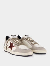 Golden Goose White, Dove and Bordeaux Ball Star Leather Sneakers
