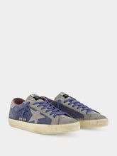 Golden Goose Blue and Silver Super-Star Sneakers