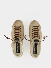 Golden Goose Beige and Platinum Super-Star Suede Sneakers