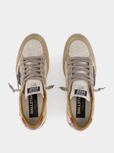 Golden Goose White Ballstar Sneakers with Blue Leather Star