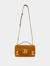 Balmain Suede B-Buzz 24 Shoulder Bag in Brown
