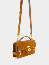 Balmain Suede B-Buzz 24 Shoulder Bag in Brown