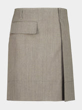 Marni Taupe Grey Wool Midi Skirt