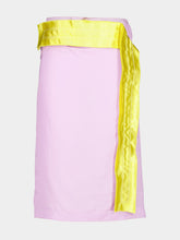 Marni Mauve Contrast-Trim Viscose Midi Skirt