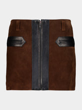 Marni Sudan Brown Crust Leather Mini Skirt