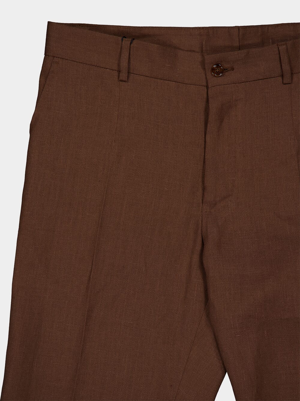 Tailored Brown Linen Pants