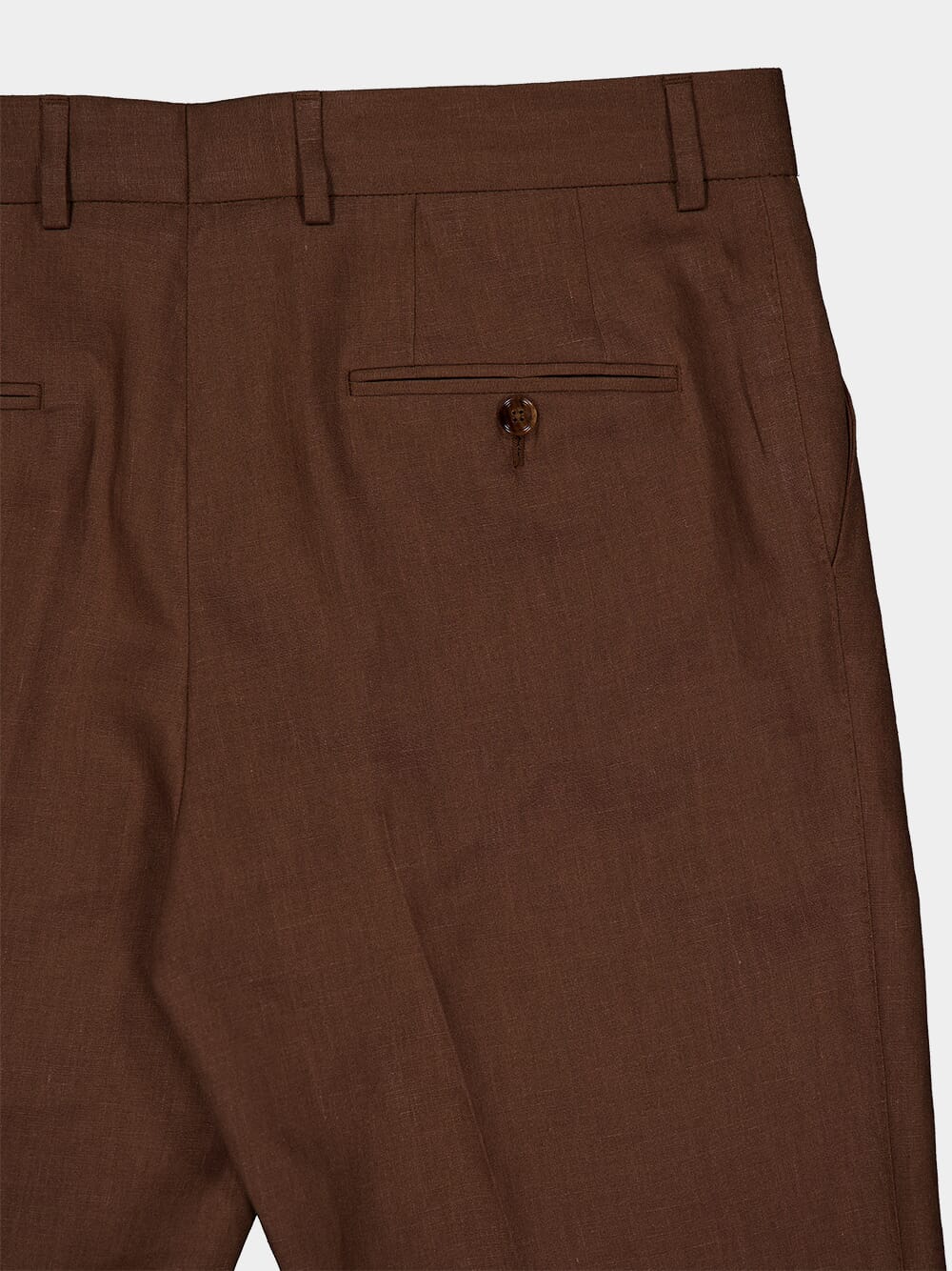 Tailored Brown Linen Pants