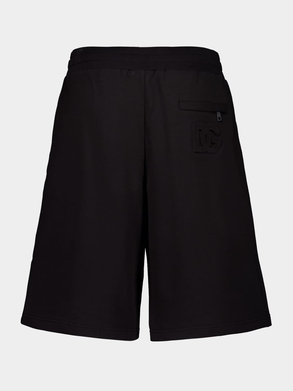 Black Cotton Jogging Shorts