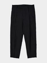 Dolce & Gabbana Black Classic Linen Straight-Fit Trousers