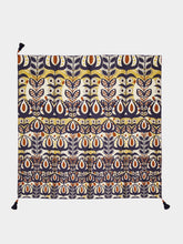 Paula Granita Wonderland Printed Silk Twill Scarf with Trims