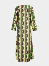 Paula Gray Modernchess Printed Silk Twill A-Line Dress