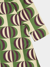 Paula Gray Modernchess Printed Silk Twill A-Line Dress