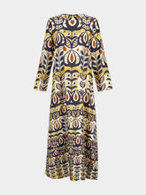 Paula Gray Wonderland Printed Silk Twill A-Line Dress