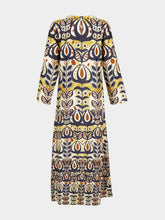Paula Gray Wonderland Printed Silk Twill A-Line Dress