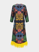Grayf Visual Garden Print Printed Dress with Feathers | PDP - Fashion Clinic