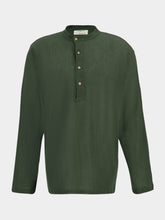 Spiritum Tulum Forest Green Gauze Cotton Shirt