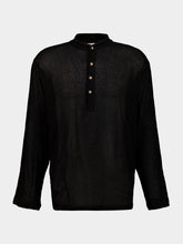 Spiritum Tulum Black Cotton Gauze Shirt with Buttons