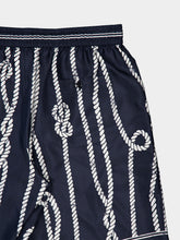 Dolce & Gabbana Navy Blue Marina-Print Silk Vanity Bermuda Shorts