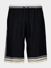Dolce & Gabbana Black Vanity Silk Bermuda Shorts with Logo