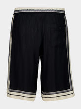 Dolce & Gabbana Black Vanity Silk Bermuda Shorts with Logo