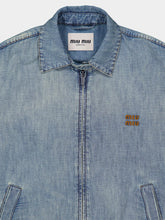 Miu Miu Light Blue Chambray Blouson Jacket