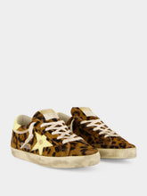 Golden Goose Leopard and Yellow Super-Star Sneakers