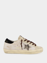 Golden Goose Seed Pearl and Black Super-Star Sneakers