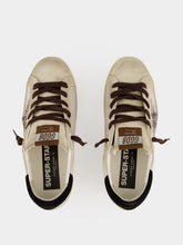 Golden Goose Seed Pearl and Black Super-Star Sneakers