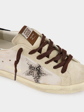 Golden Goose Seed Pearl and Black Super-Star Sneakers