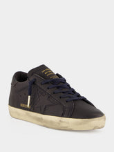 Golden Goose Navy Blue Super-Star Leather Sneakers