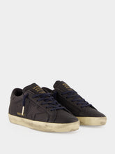 Golden Goose Navy Blue Super-Star Leather Sneakers