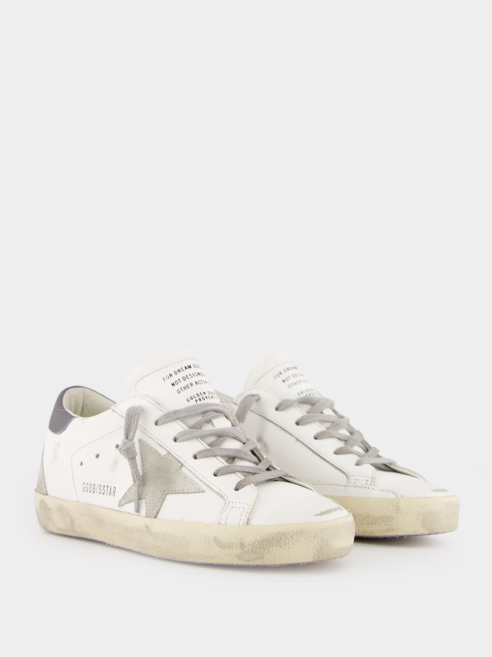 Super-Star Leather Sneakers with Grey Suede Star