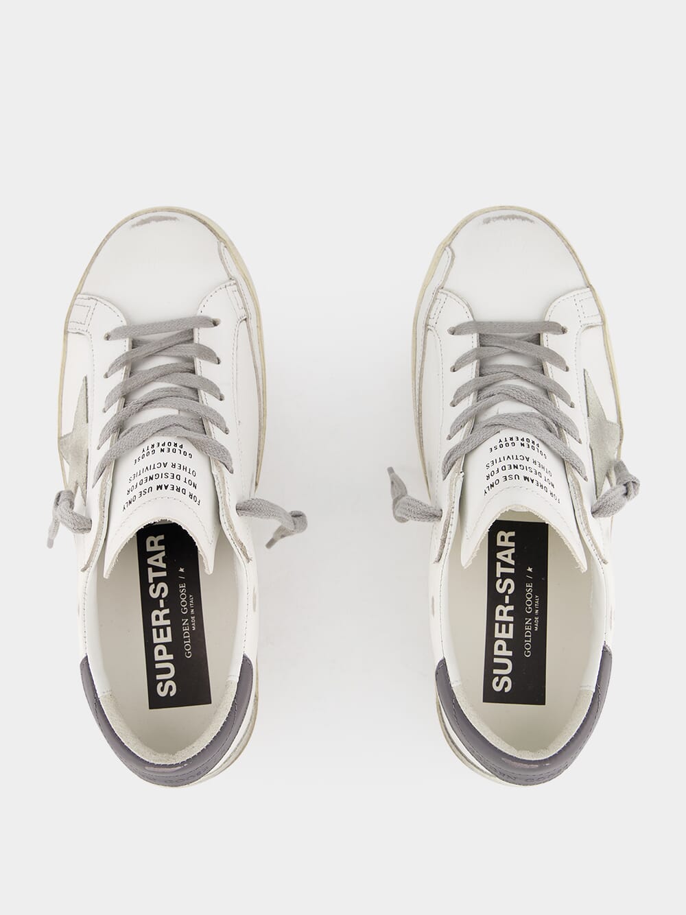 Super-Star Leather Sneakers with Grey Suede Star