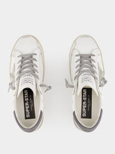 Golden Goose Super-Star Leather Sneakers with Grey Suede Star