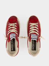 Golden Goose Red and White Super-Star Sneakers