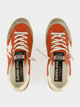Golden Goose Orange Superstar Sneakers with Suede Heel
