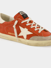 Golden Goose Orange Superstar Sneakers with Suede Heel