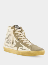 Golden Goose Francy Sneakers with Lettering and Suede Inserts