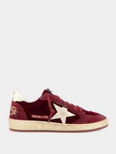 Golden Goose Ruby Red Ballstar Velvet Sneakers