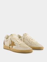 Golden Goose Ballstar Cow-Print Leather Sneakers