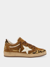 Golden Goose Brown Ballstar Sneakers with Leopard Details
