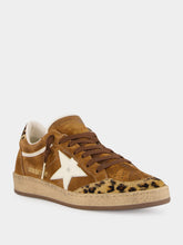 Golden Goose Brown Ballstar Sneakers with Leopard Details