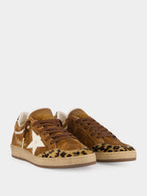 Golden Goose Brown Ballstar Sneakers with Leopard Details