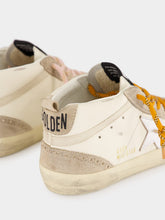 Golden Goose Beige and Silver Mid Star Sneakers