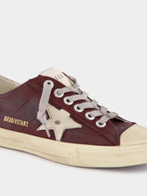 Golden Goose Red Wine V-Star 2 Sneakers With Cream Star