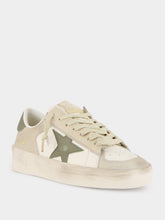 Golden Goose Panna and Military Green Stardan Leather Sneakers